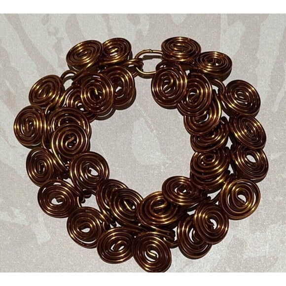 Artisan Made Egyptian Style Copper Bracelet 7.75in Boho Western Art To Wear - Picture 1 of 8